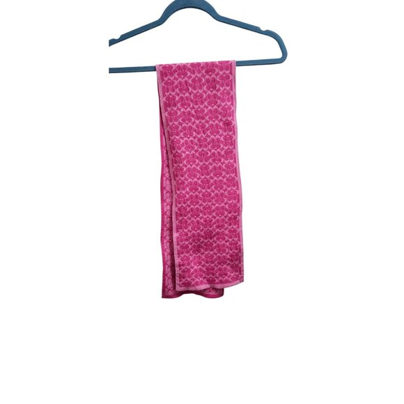 Coach 100% Merino Wool Signature Logo Scarf Pink Fuchsia Soft Knit Winter Wrap - Picture 2 of 6